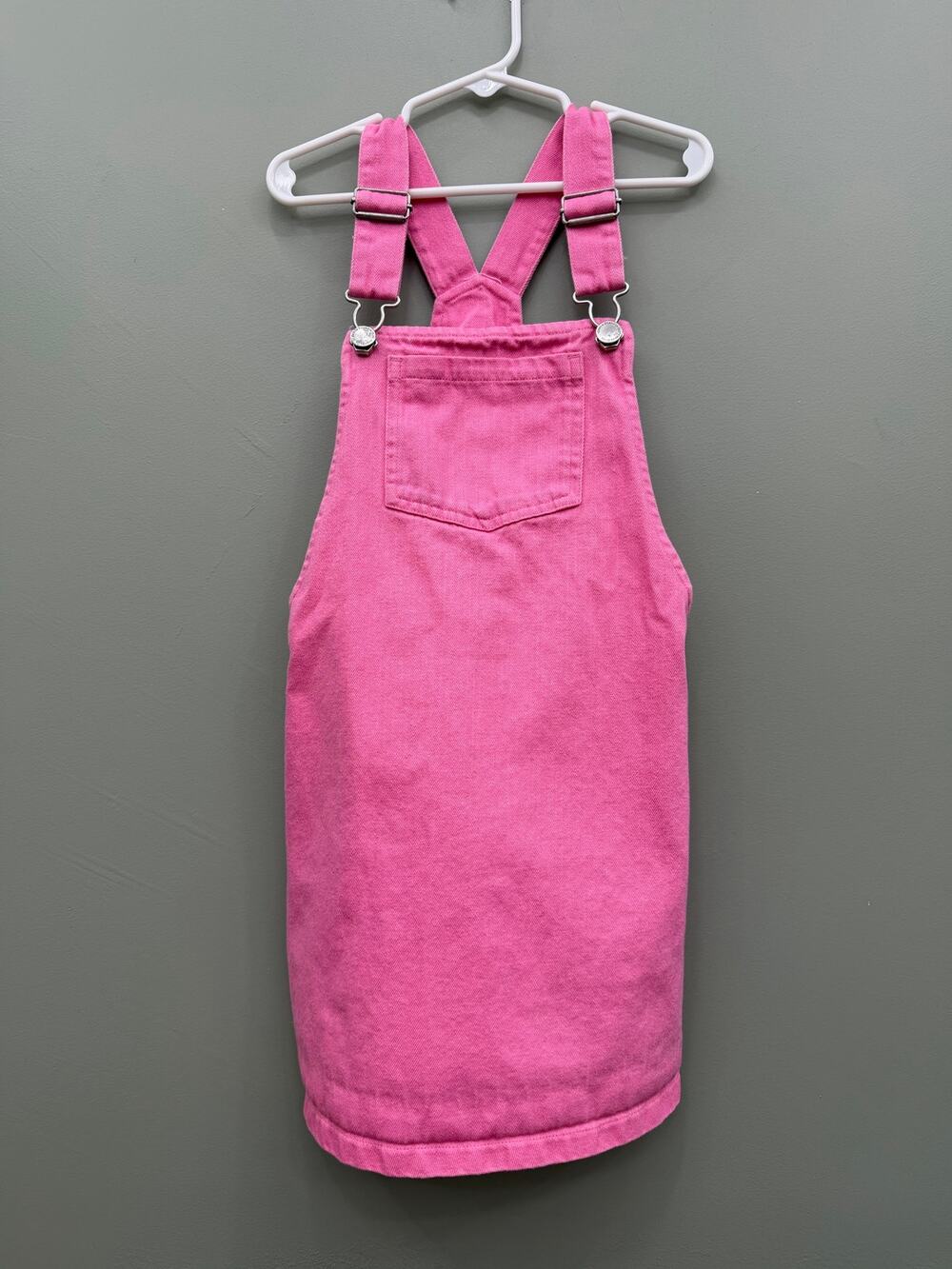 Next Girls 8 Pink Denim Overall Dress Cotton Dungaree Pinafore Y2K